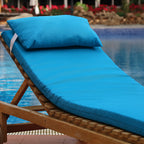 Colchón Tumbona con Cojín Desenfundable Azul 180x60 cm