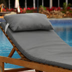 Colchón Tumbona con Cojín Desenfundable Gris 180x60 cm