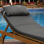 Colchón Tumbona con Cojín Desenfundable Gris Oscuro 180x60 cm