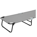 Tumbona Plegable y Reclinable en 5 Posiciones, Gris Claro