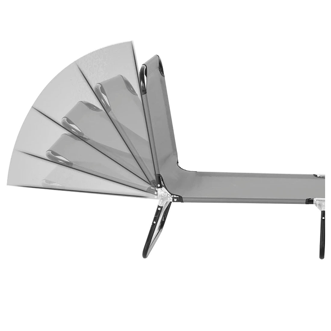Tumbona Plegable y Reclinable en 5 Posiciones, Gris Claro