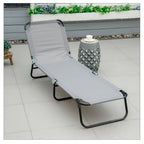 Tumbona Plegable y Reclinable en 5 Posiciones, Gris Claro