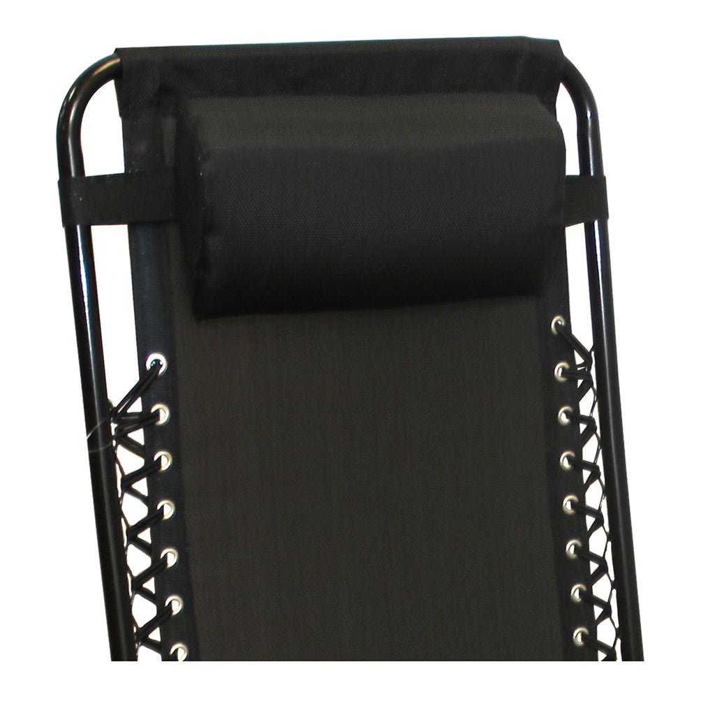 Tumbona de Cuerdas Plegable y Reclinable  112x65x84 cm, Negro