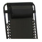 Tumbona de Cuerdas Plegable y Reclinable  112x65x84 cm, Negro