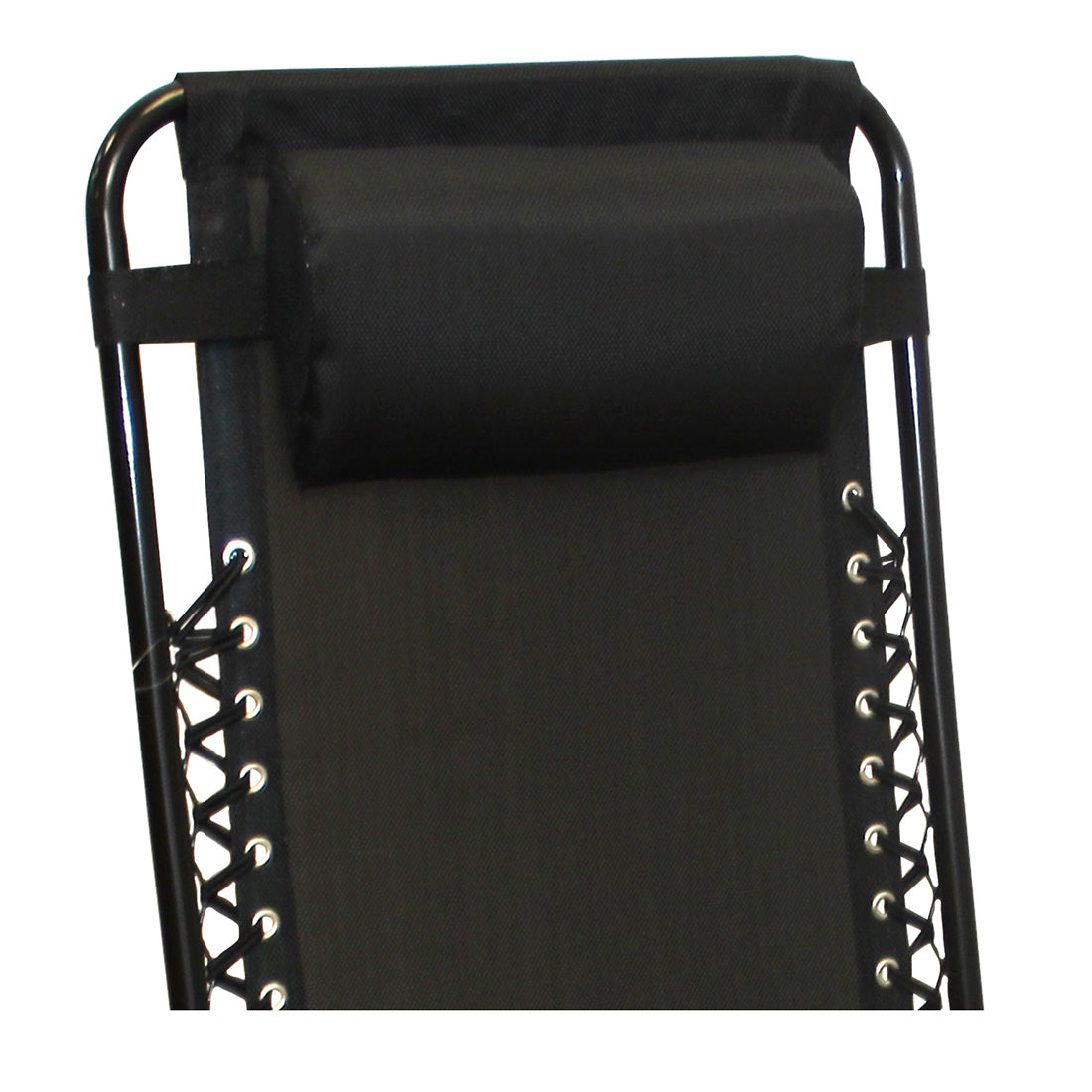 Tumbona de Cuerdas Plegable y Reclinable  112x65x84 cm, Negro