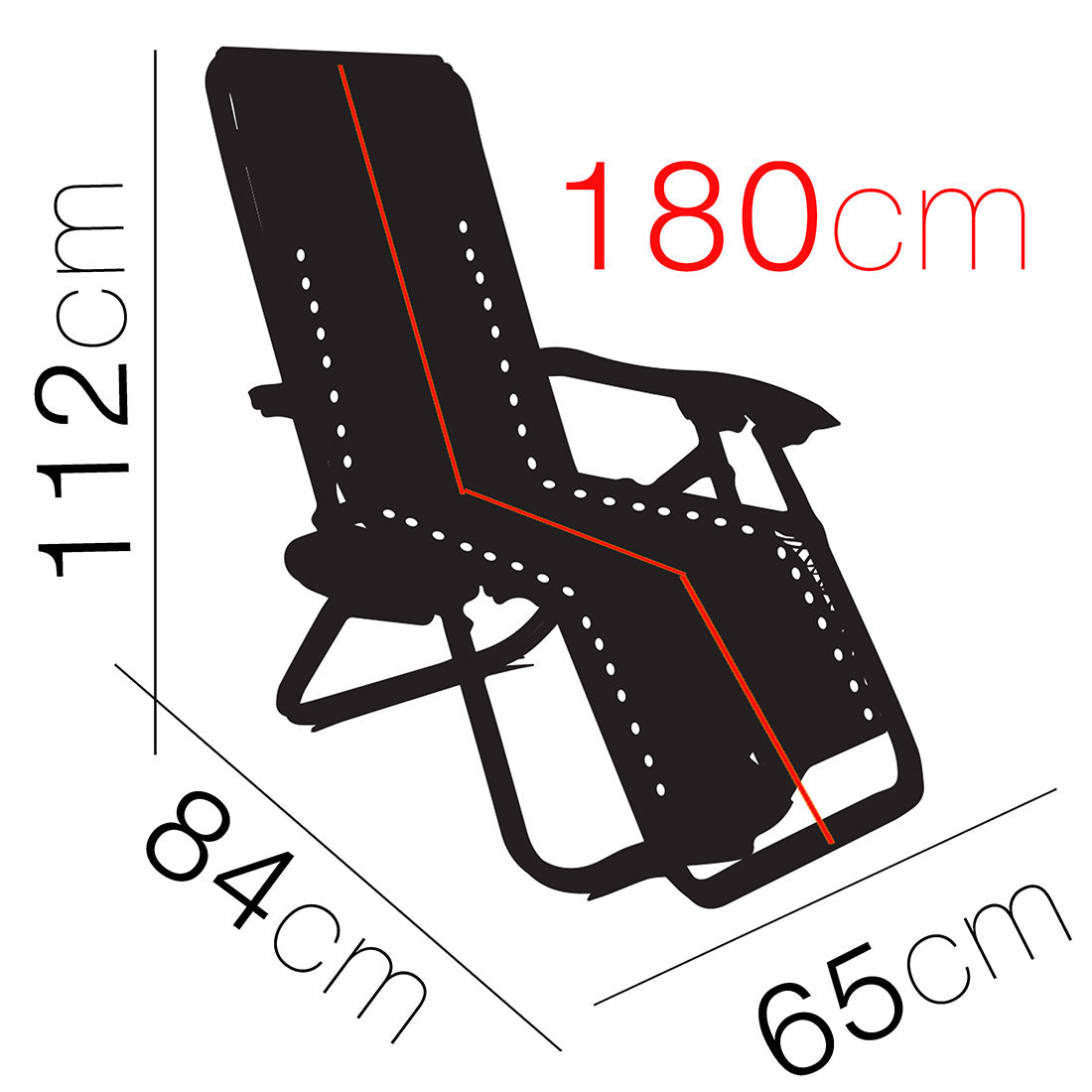 Tumbona de Cuerdas Plegable y Reclinable  112x65x84 cm, Gris