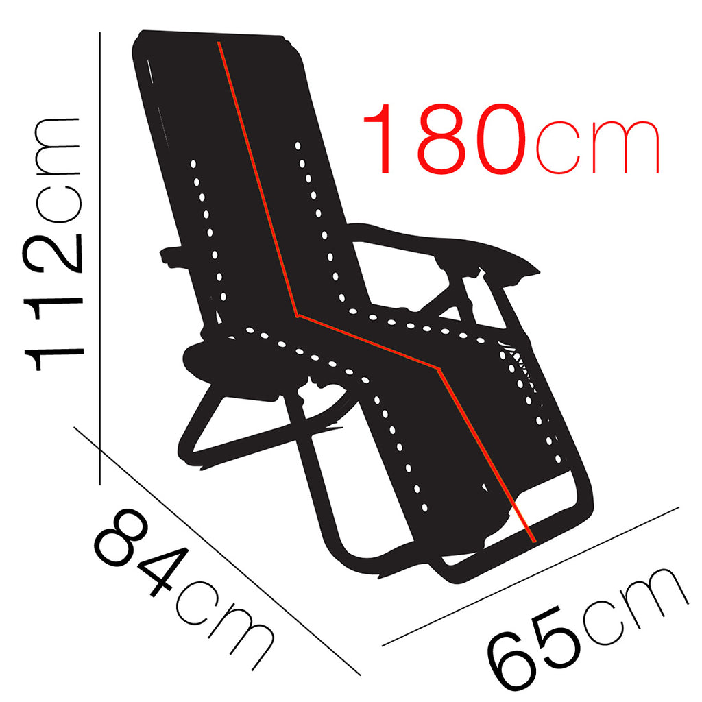 Tumbona de Cuerdas Plegable y Reclinable  112x65x84 cm, Negro