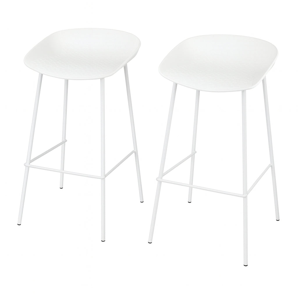 Conjunto 2 Taburete Nórdico de Metal Blanco