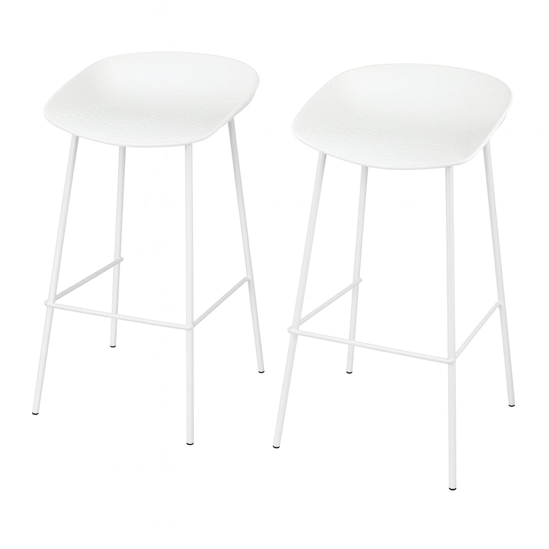 Conjunto 2 Taburete Nórdico de Metal Blanco