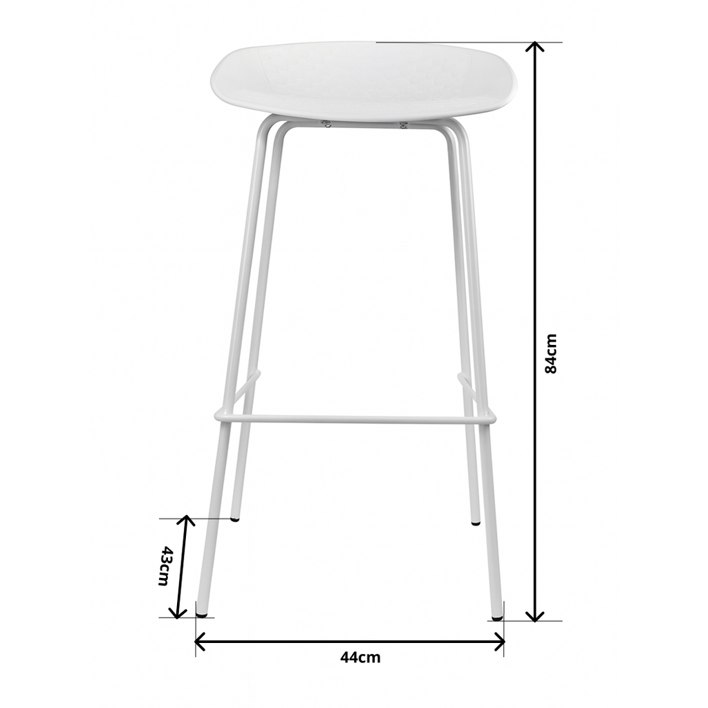 Conjunto 2 Taburete Nórdico de Metal Blanco