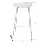 Conjunto 2 Taburete Nórdico de Metal Blanco