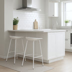 Conjunto 2 Taburete Nórdico de Metal Blanco