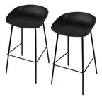 Conjunto 2 Taburete Nórdico de Metal Negro