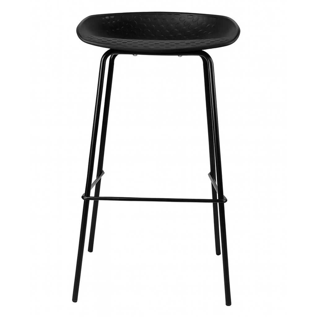 Conjunto 2 Taburete Nórdico de Metal Negro