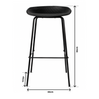 Conjunto 2 Taburete Nórdico de Metal Negro