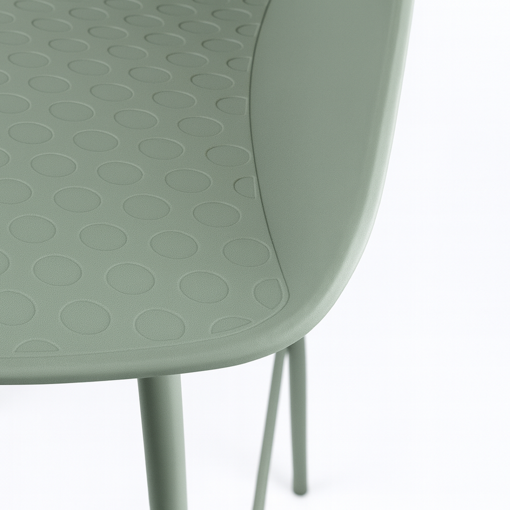 Conjunto 2 Taburete Nórdico de Metal Verde