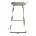 Conjunto 2 Taburete Nórdico de Metal Verde