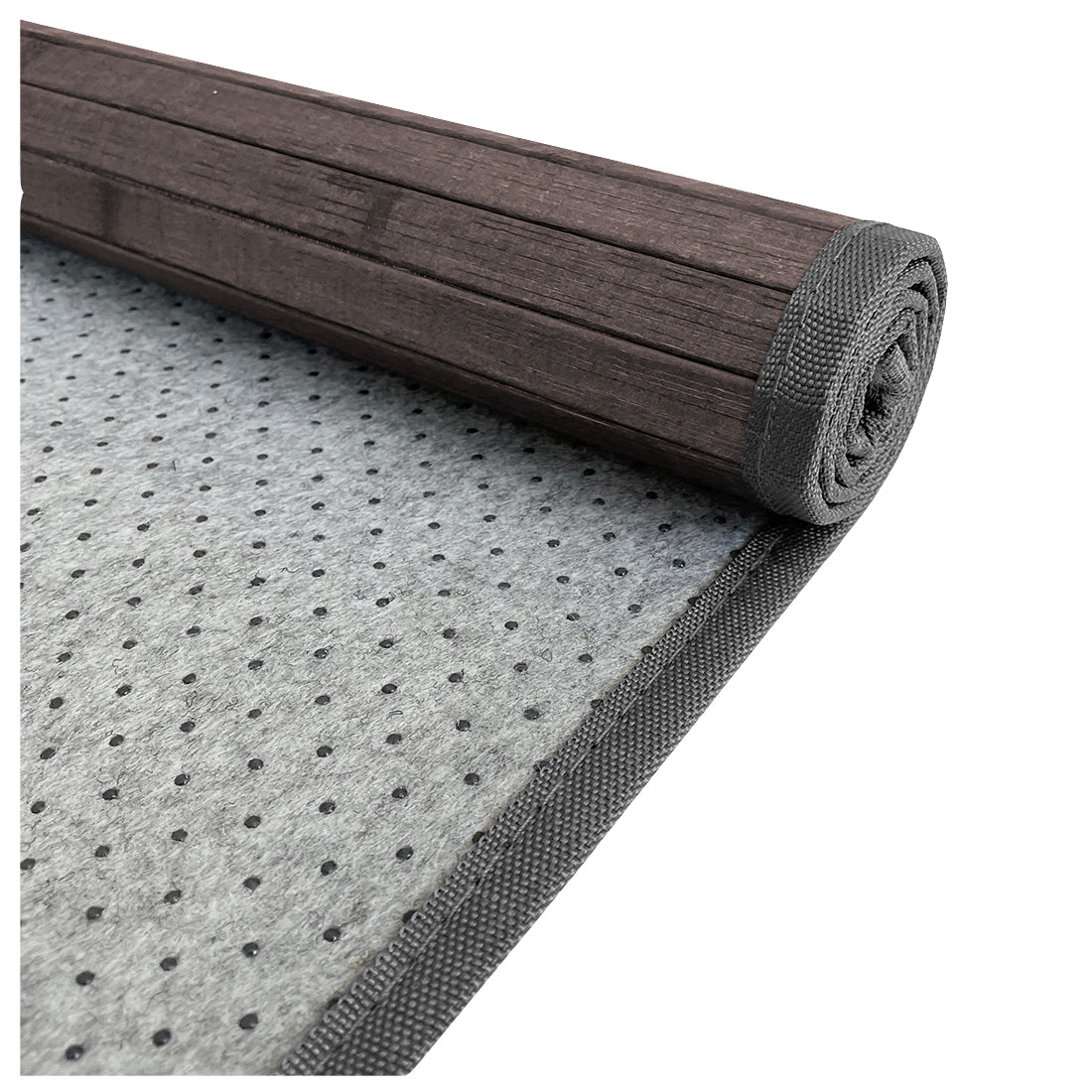Alfombra de Bambú Natural Antideslizante Gris Oscuro