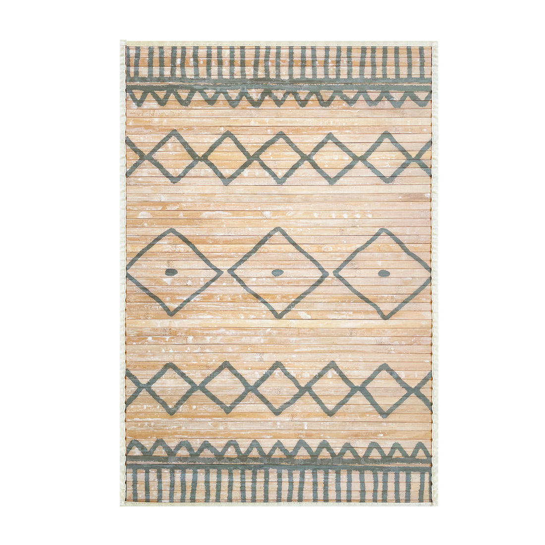 Alfombra de Bambú Natural Antideslizante Grecas