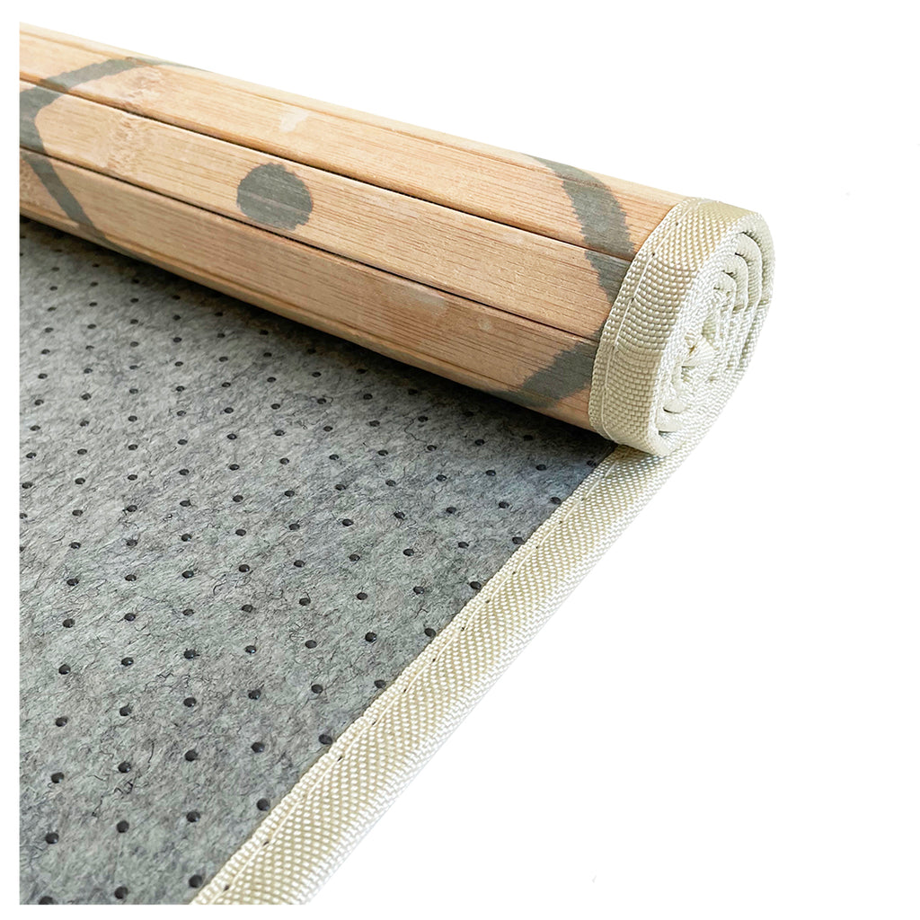 Alfombra de Bambú Natural Antideslizante Grecas