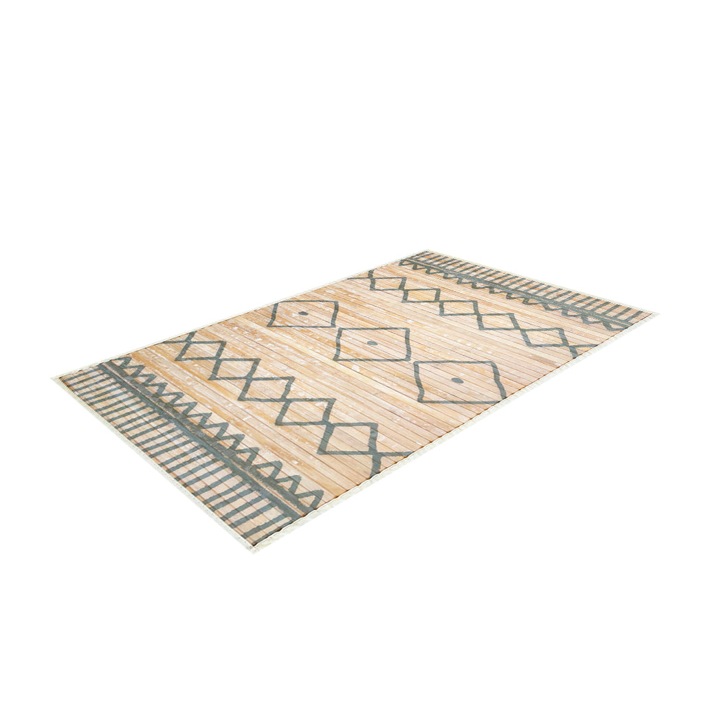 Alfombra de Bambú Natural Antideslizante Grecas