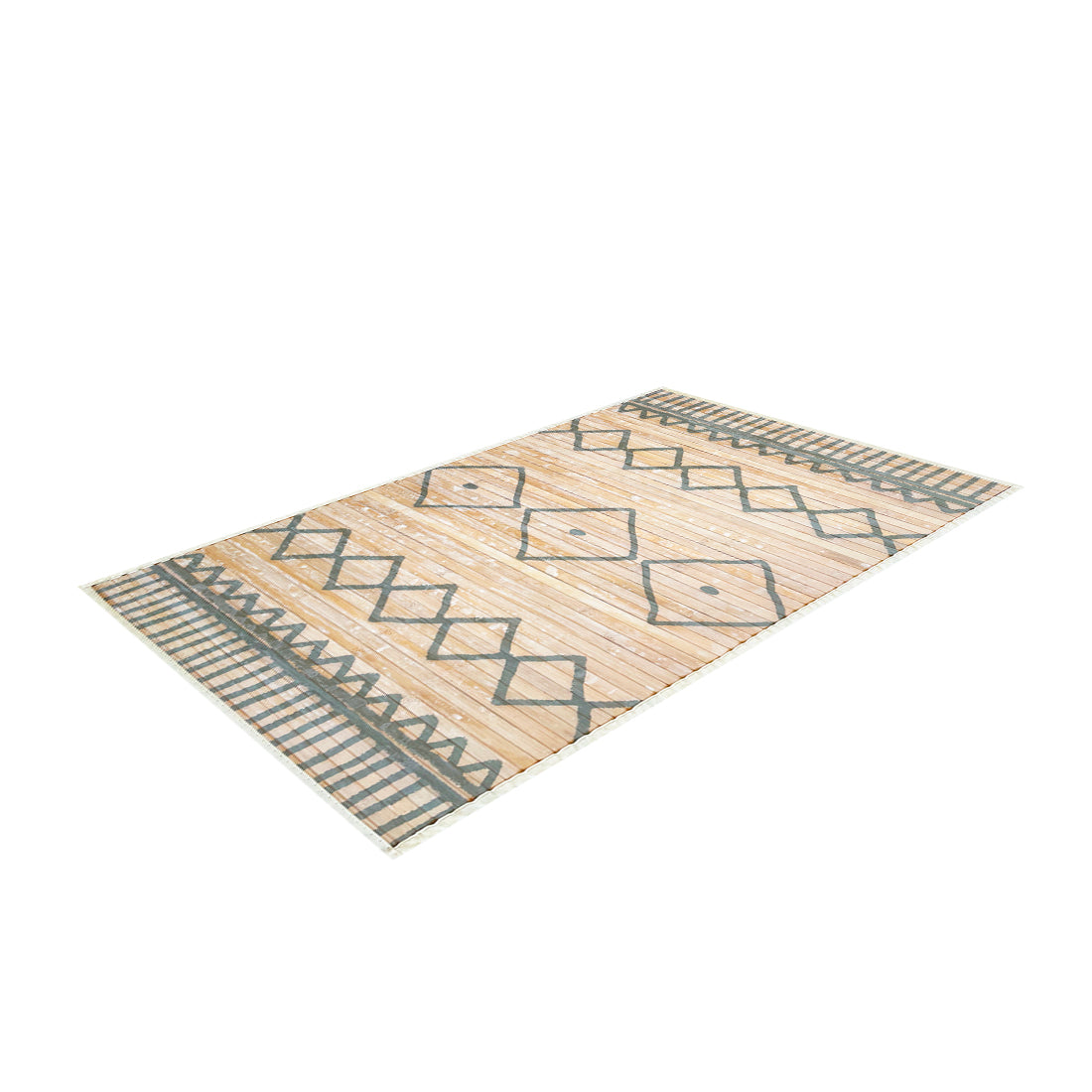 Alfombra de Bambú Natural Antideslizante Grecas