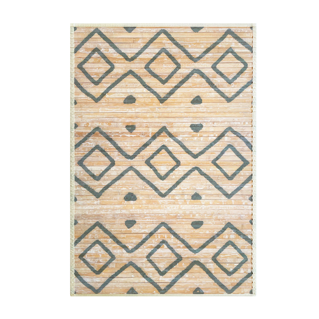 Alfombra de Bambú Natural Antideslizante Rombos