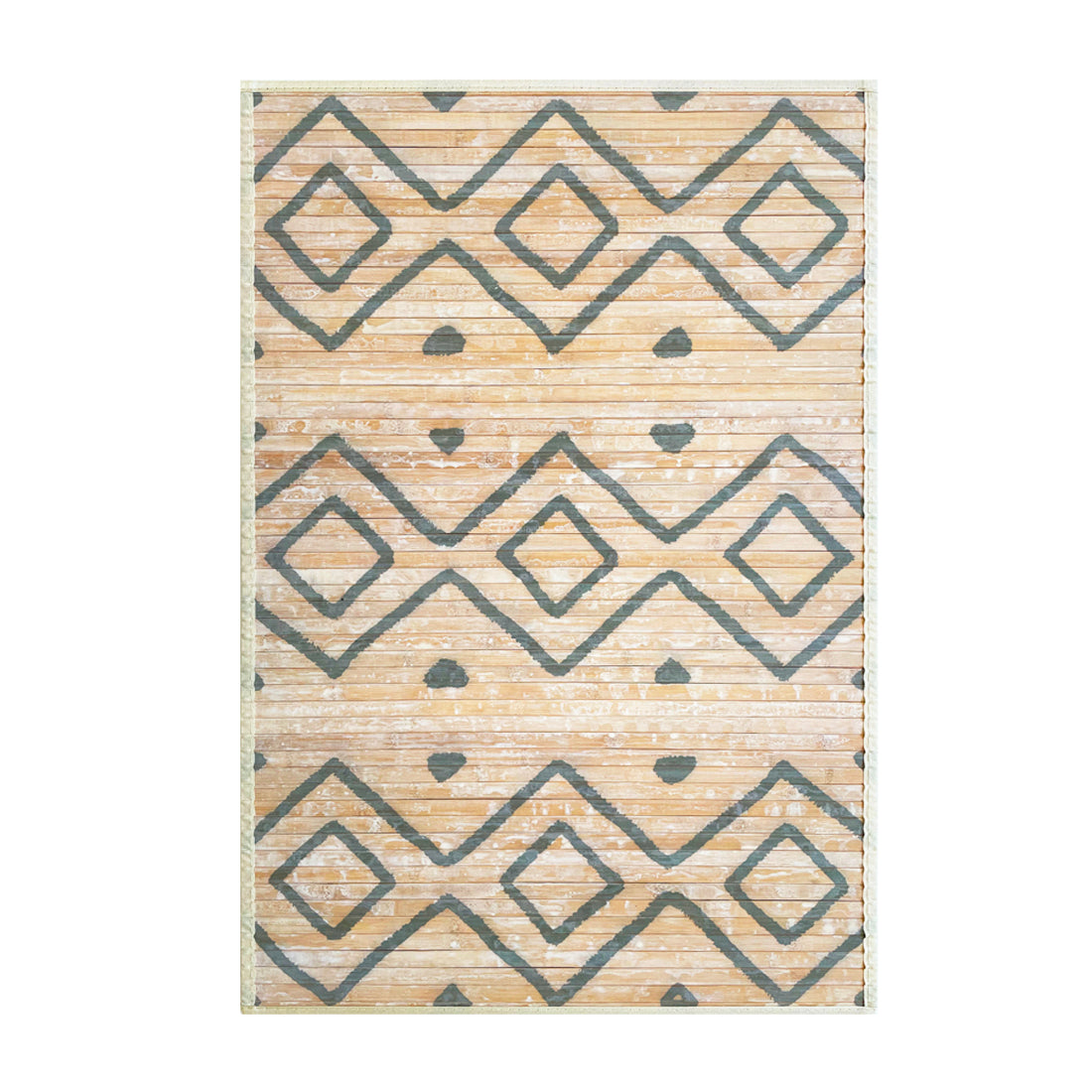 Alfombra de Bambú Natural Antideslizante Rombos