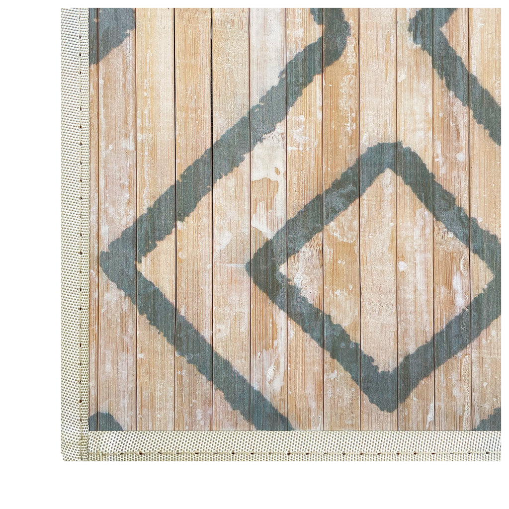 Alfombra de Bambú Natural Antideslizante Rombos