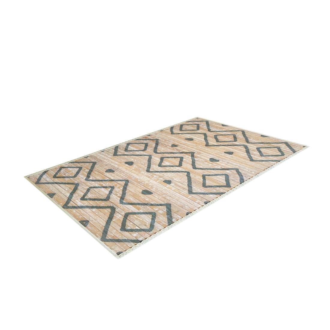 Alfombra de Bambú Natural Antideslizante Rombos