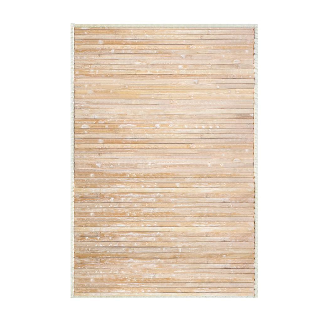 Alfombra de Bambú Natural Antideslizante Blanco Natural