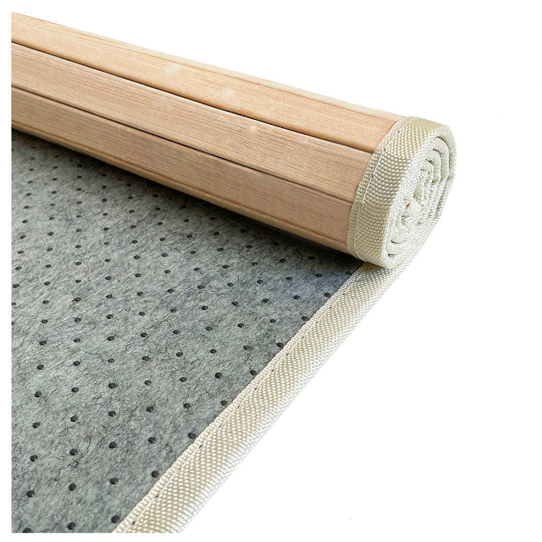 Alfombra de Bambú Natural Antideslizante Blanco Natural