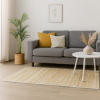 Alfombra de Bambú Natural Antideslizante Blanco Natural