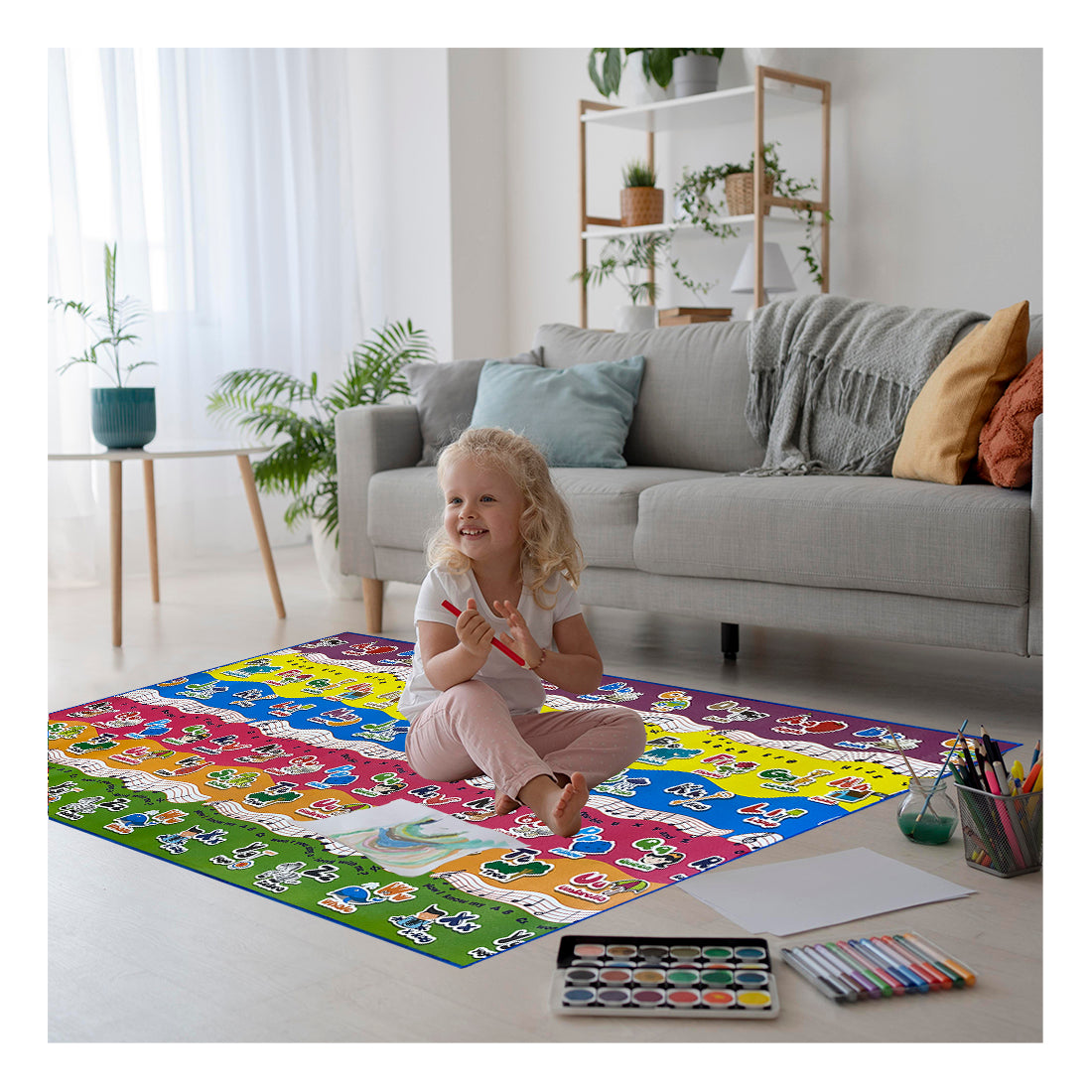 Alfombra Infantil Educaplay Impermeable y Acolchada, Abecedario