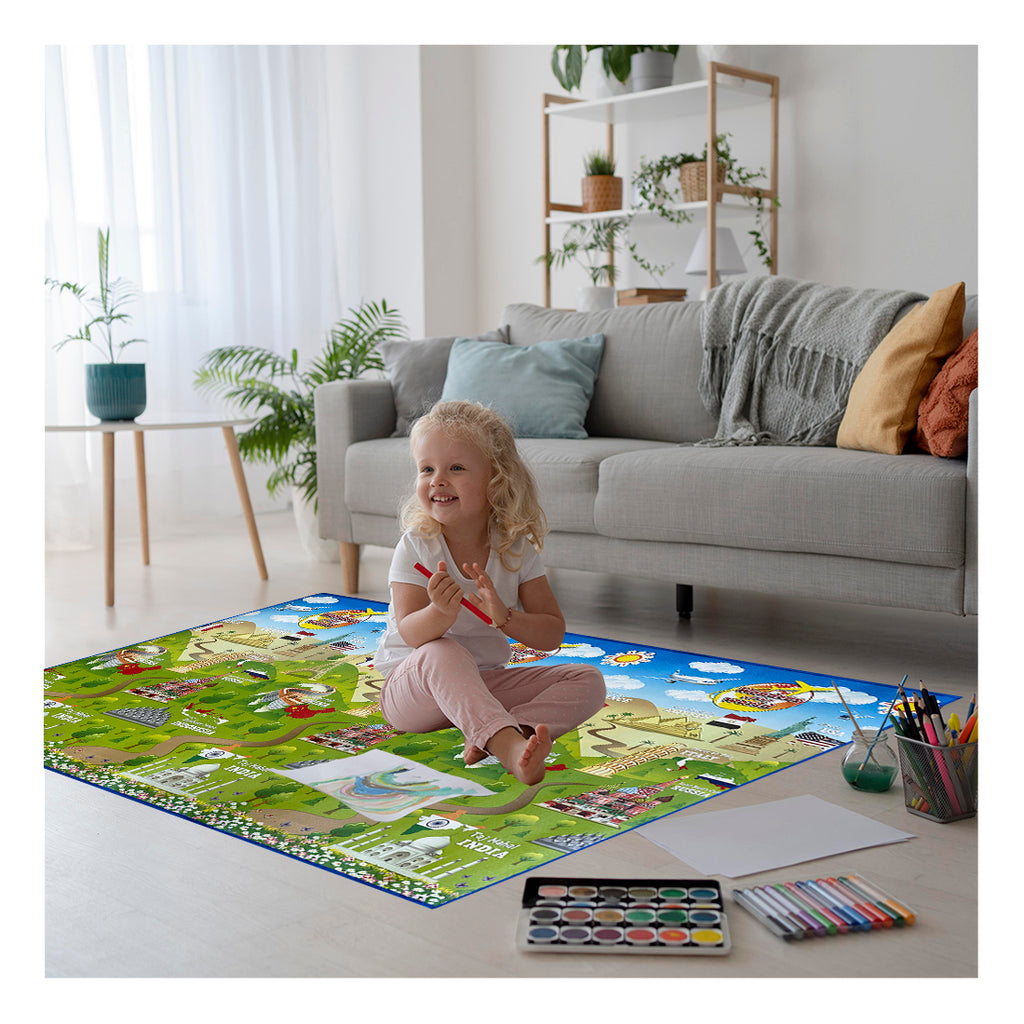 Alfombra Infantil Educaplay Impermeable y Acolchada, Países