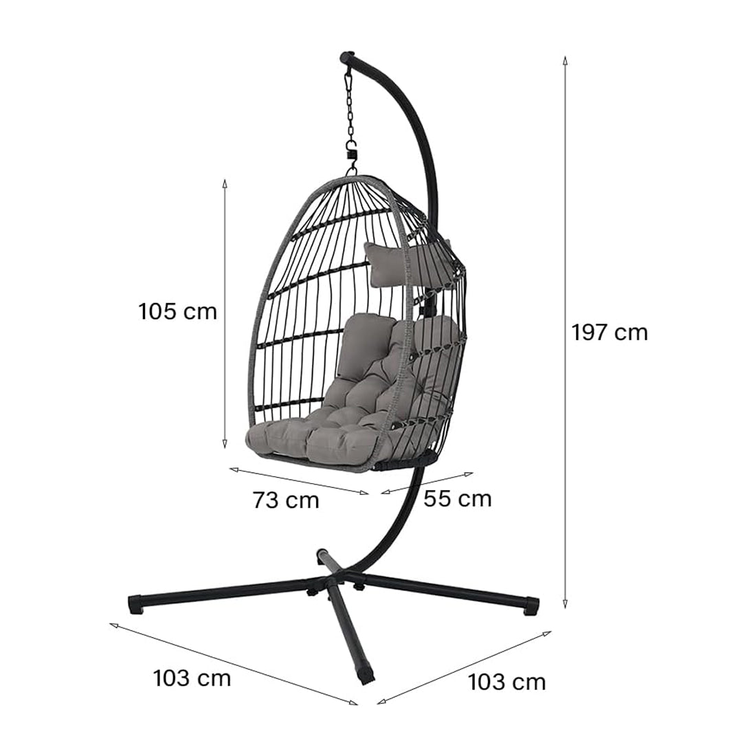 Balancín Colgante y Plegable Antracita
