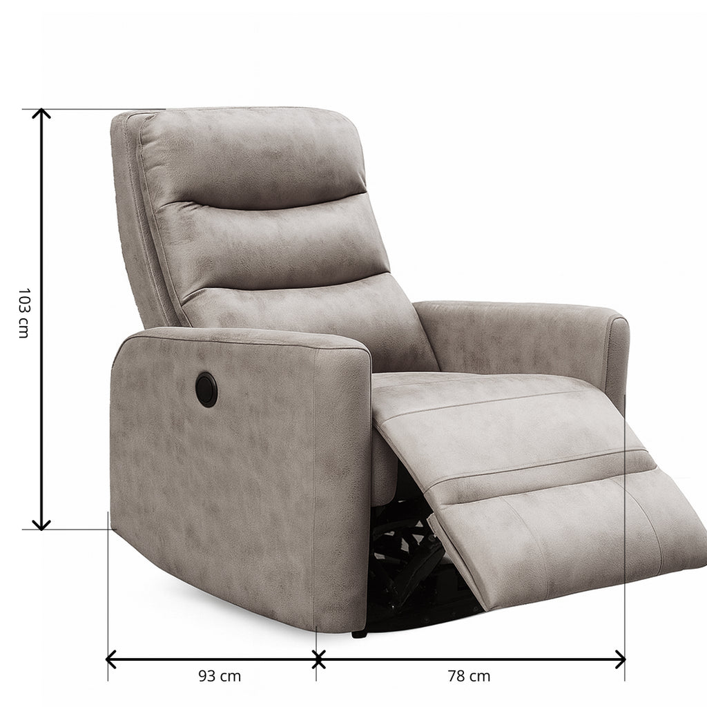 Butaca Reclinable Eléctrica Cancún Cemento