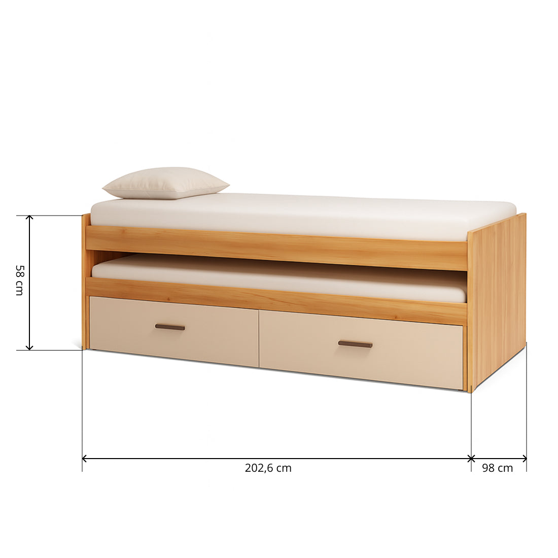Cama Nido Juvenil con Cajón. (72x202,6x98 cm)