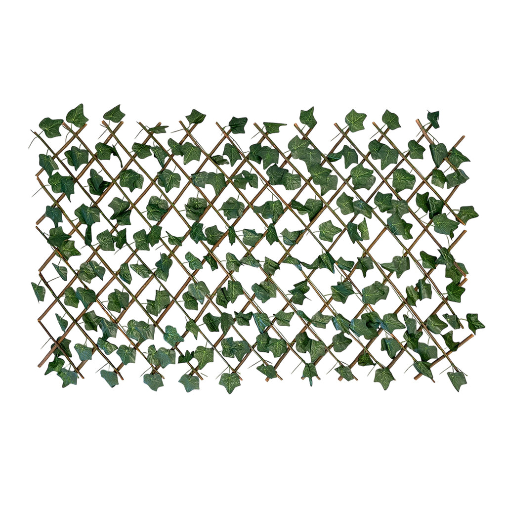 Celosía Extensible Madera Natural con Hojas 180x81 cm