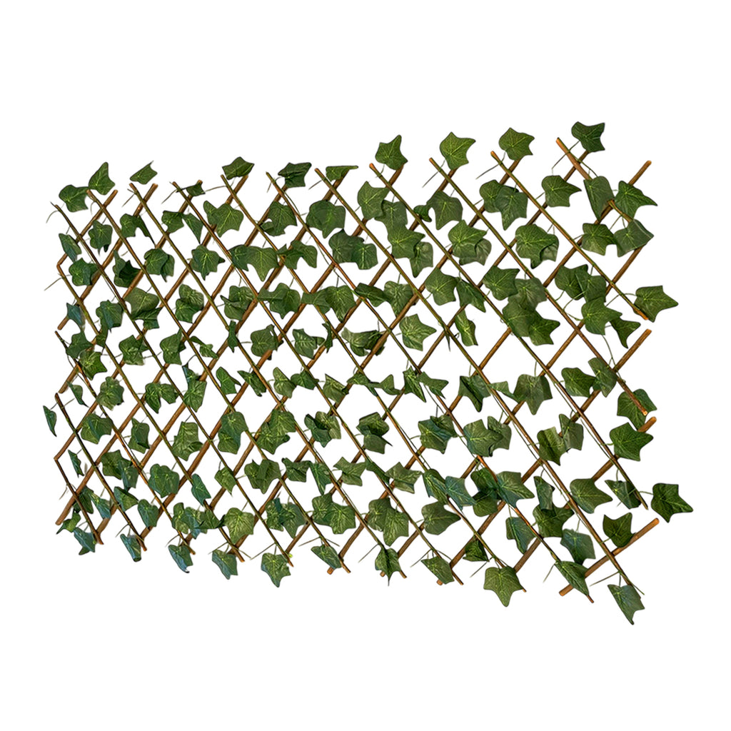 Celosía Extensible Madera Natural con Hojas 180x81 cm