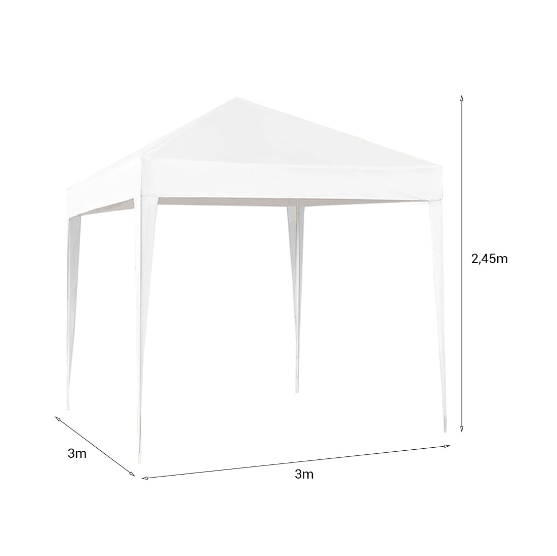 Cenador Blanco Resistente UV 3x3M