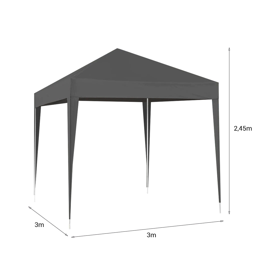 Cenador Gris Resistente UV 3x3M