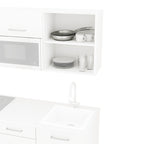 Cocina Modular con Muebles Altos y Bajos, Blanco