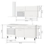 Cocina Modular con Muebles Altos y Bajos, Blanco