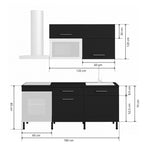 Cocina Modular con Muebles Altos y Bajos, Antracita