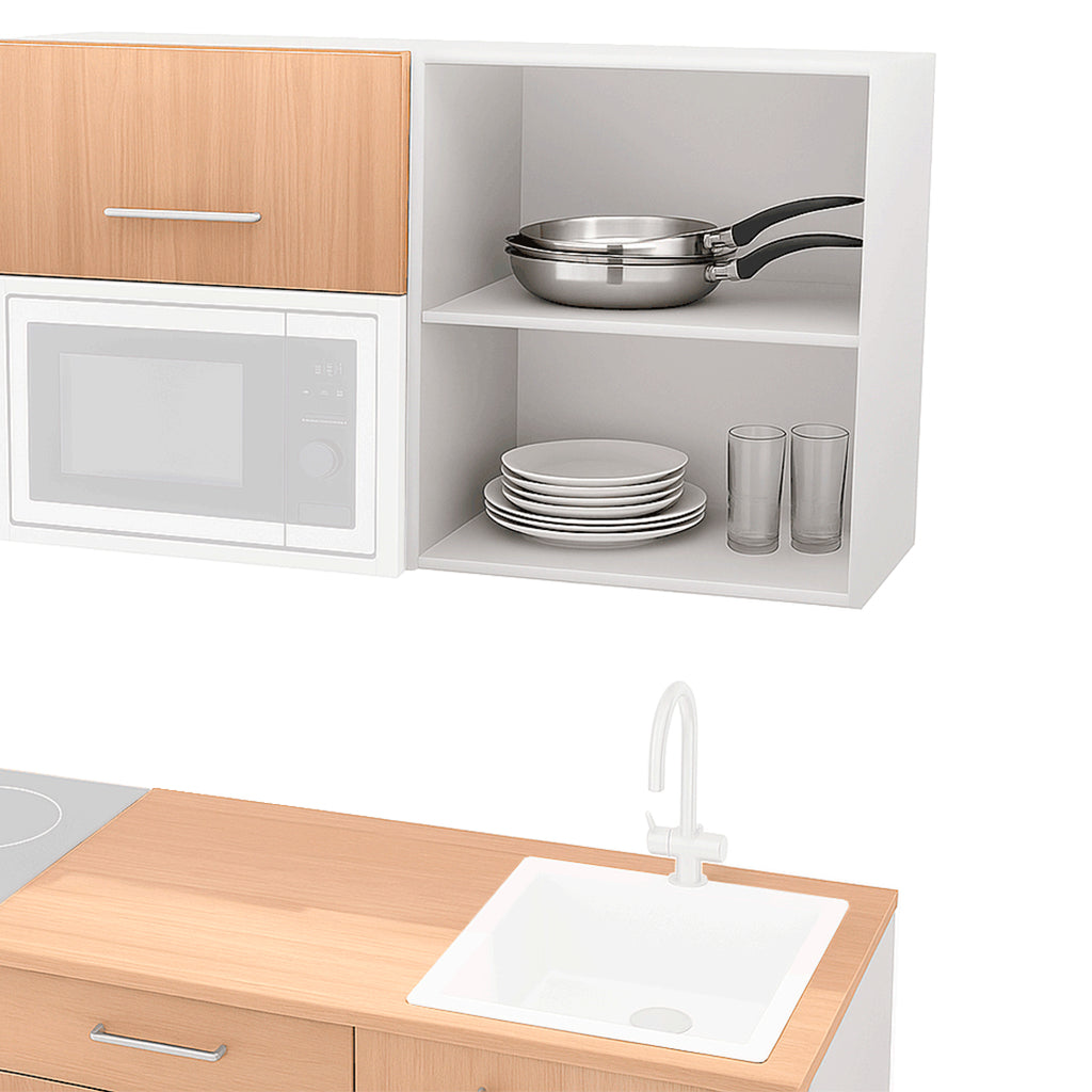 Cocina Modular con Muebles Altos y Bajos, Roble