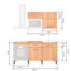 Cocina Modular con Muebles Altos y Bajos, Roble