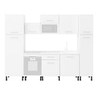 Cocina Modular con Muebles Altos, Bajos y Columna, Blanco