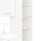 Cocina Modular con Muebles Altos, Bajos y Columna, Blanco