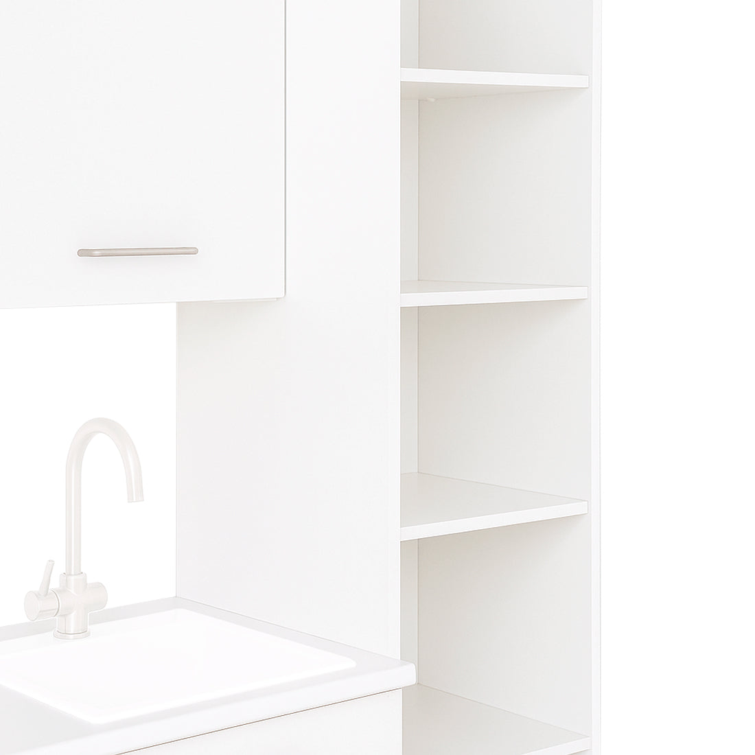 Cocina Modular con Muebles Altos, Bajos y Columna, Blanco